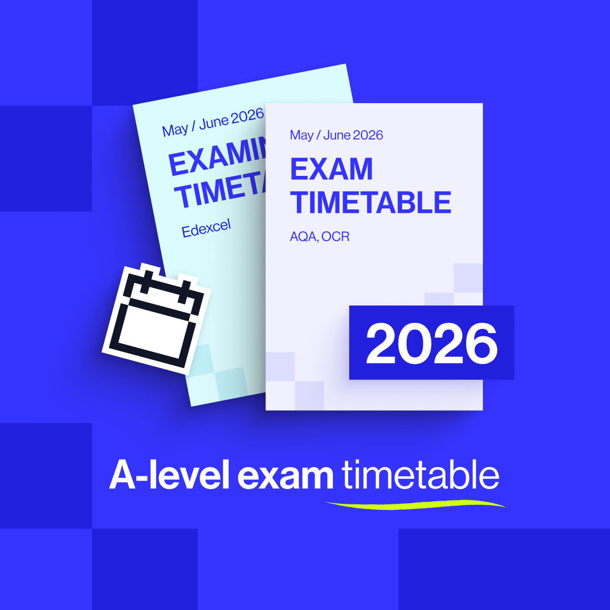 A-level exam timetable 2026