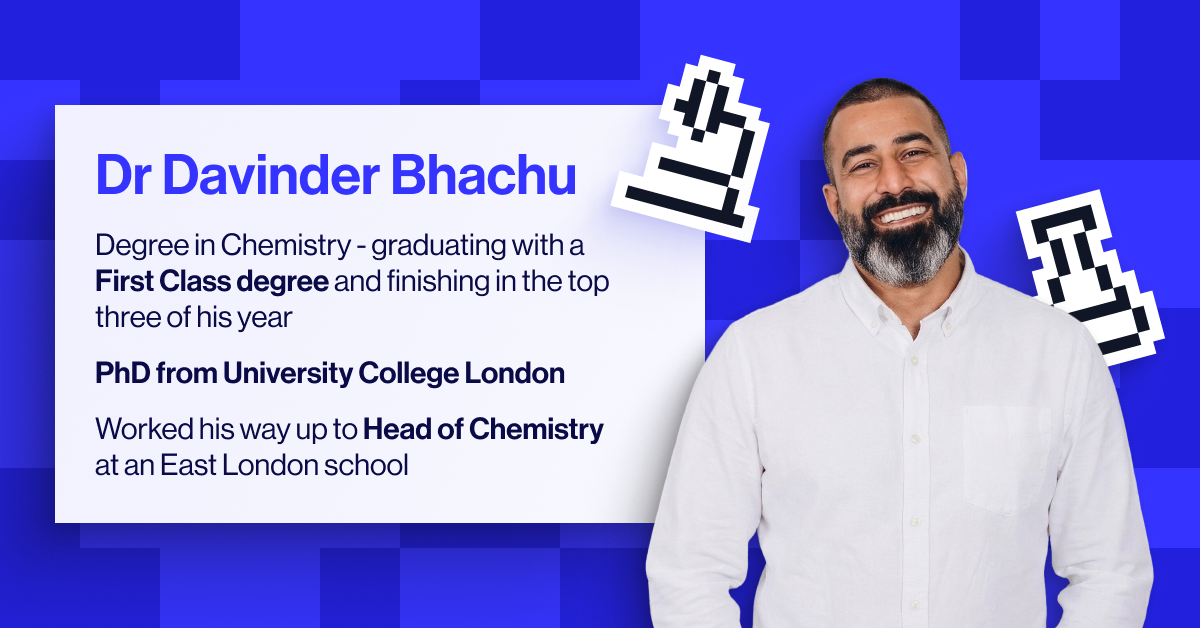 Dr Davinder Bhachu's extensive Chemistry teaching experience and qualifications