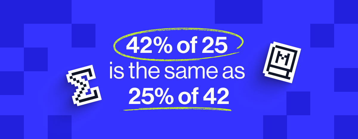 42% of 25 is the same as 25% of 42