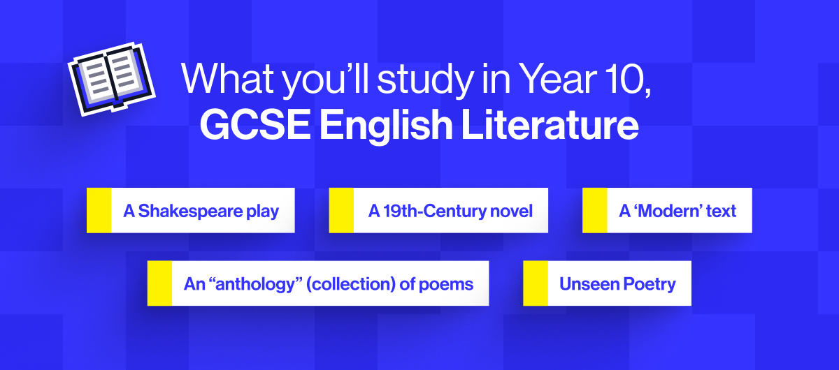 What you&rsquo;ll study in Year 10, GCSE English Literature