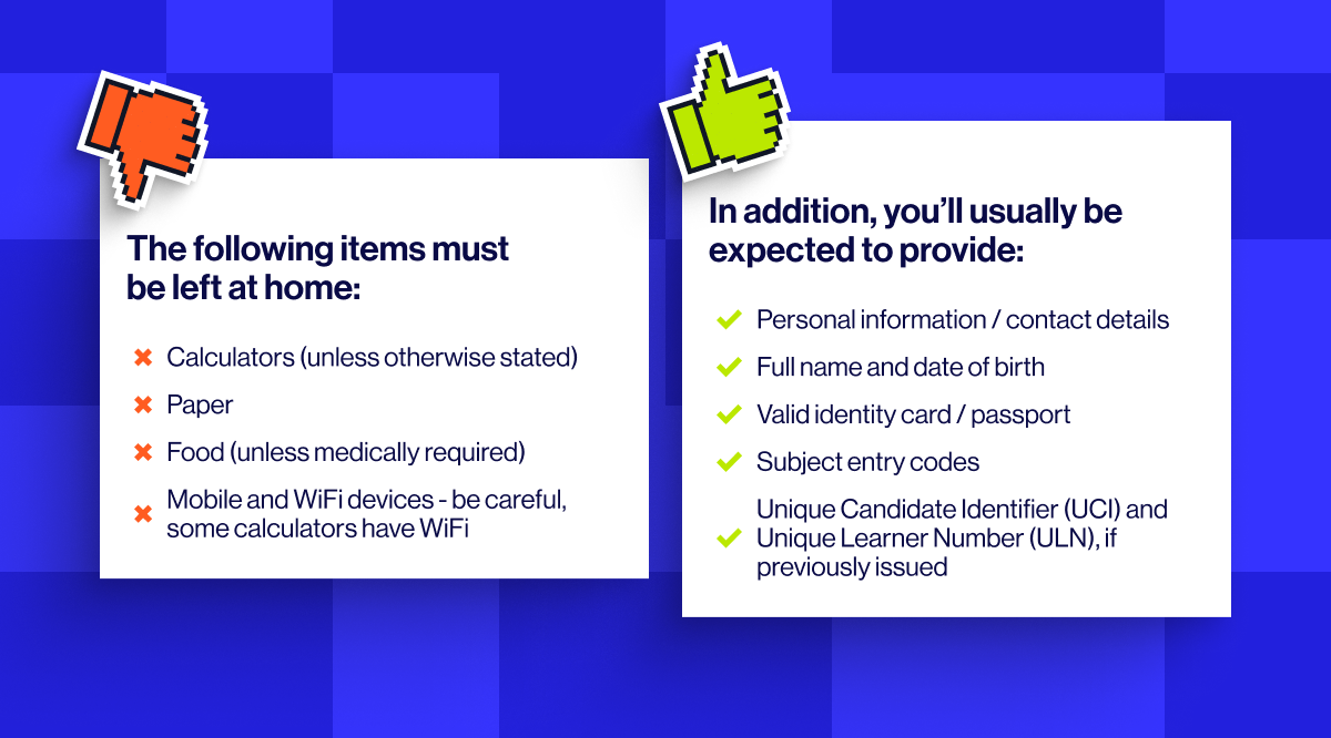 What to take when sitting your GCSE exam privately - and what to leave at home