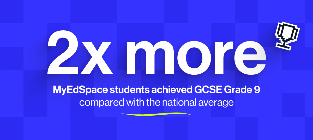 MyEdSpace GCSE students achieved more than double the amount of grade 9s compared to the national average (12% v 5%)
