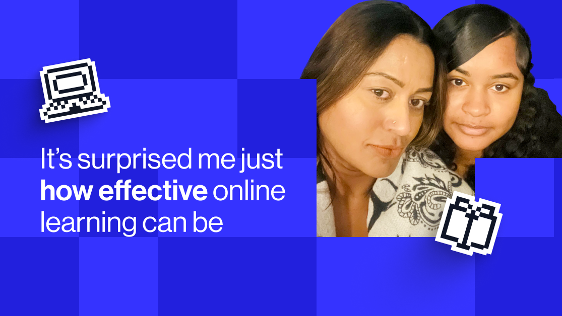 Mum surprised how effective online learning can be