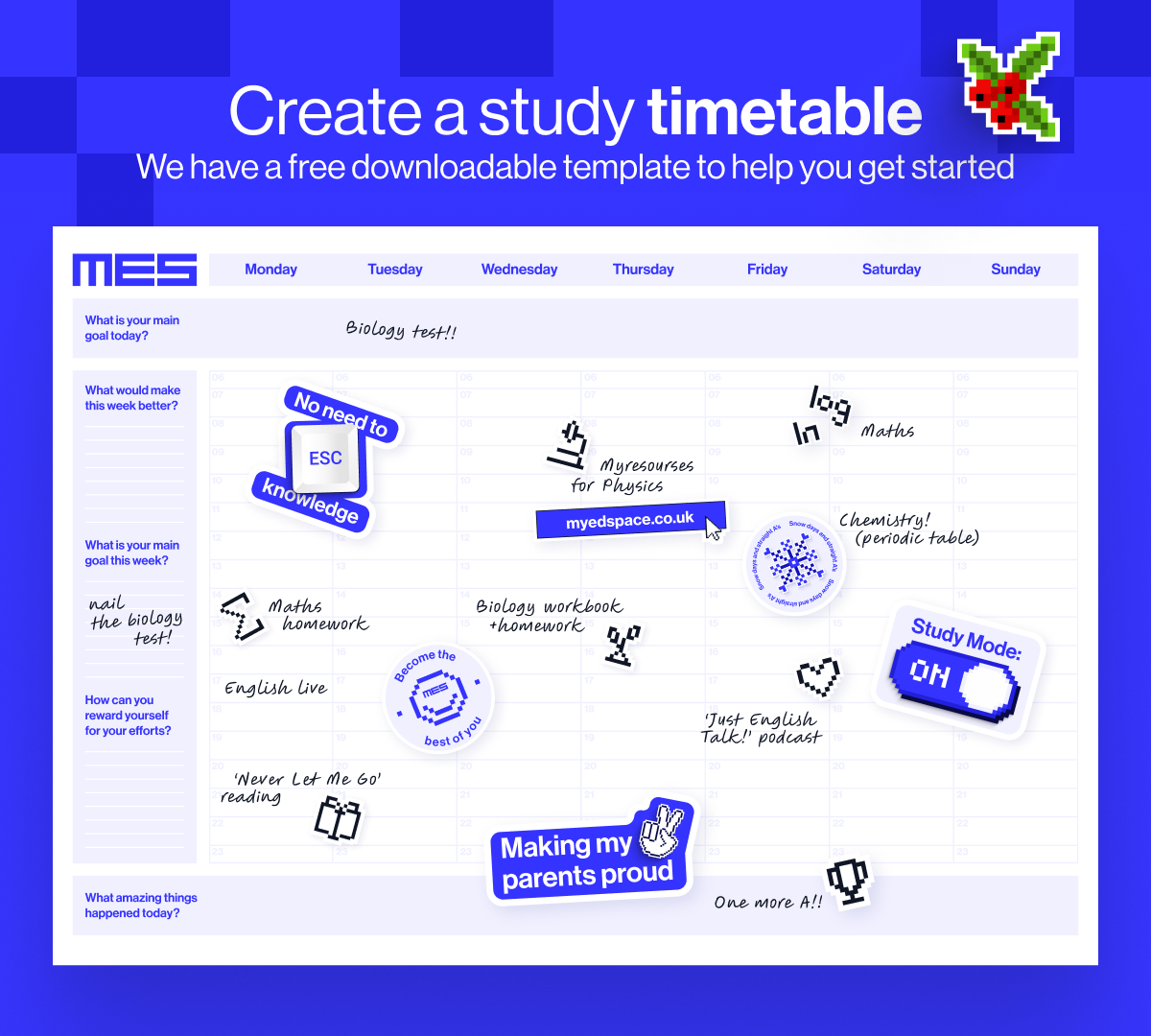 Create a study timetable