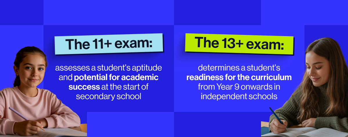 The differences between the 11+ exam and the 13+ exam
