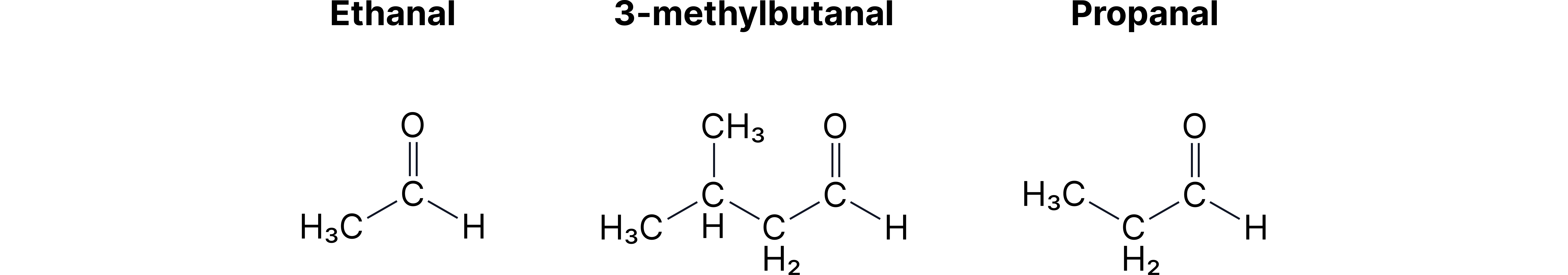 Diagram comparing ketone and aldehyde functional groups, showing a ketone with the carbonyl carbon bonded to two carbon groups and an aldehyde with the carbonyl carbon bonded to one hydrogen atom.