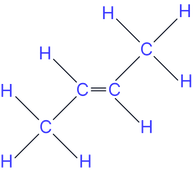 Structural formulas showing examples of positional isomers and chain isomers in alkenes, including but-1-ene, but-2-ene, and 2-methylpropene.
