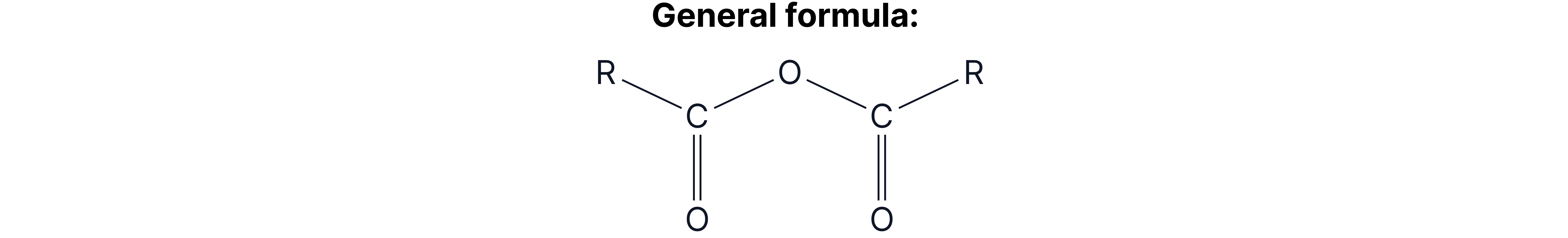 Structural formula of an acid anhydride showing two acyl groups joined by an oxygen atom.