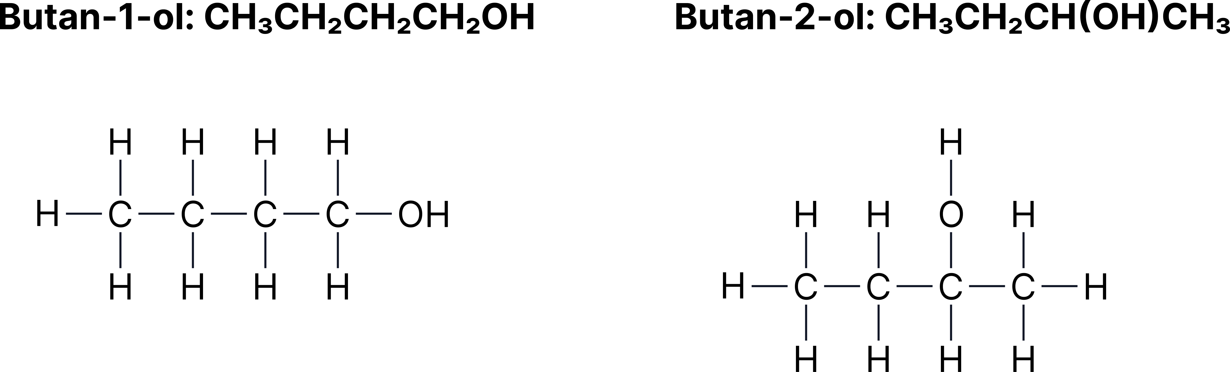 Chain Isomerism in Alkanes Structural formulas showing two chain isomers of an alkane with the same molecular formula but different carbon arrangements in an organic chemistry revision note.