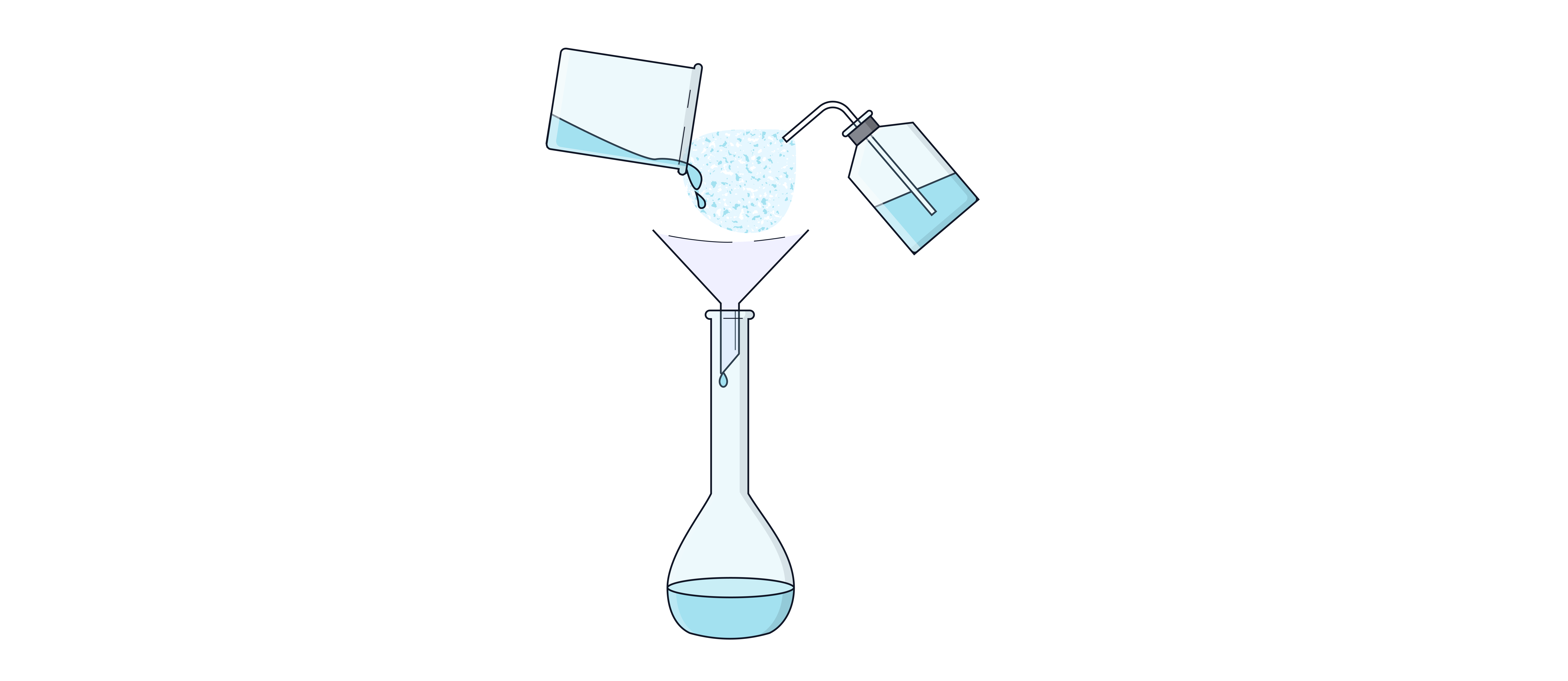 Filtration Apparatus Setup Chemistry revision diagram showing filtration using filter paper in a funnel to separate a solid residue from a liquid filtrate collected in a flask.